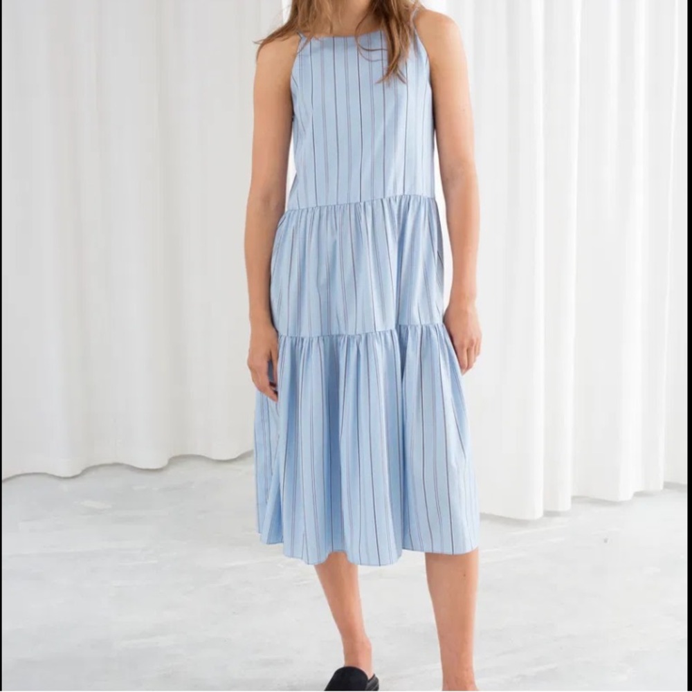 & Other Stories Blue Stripe Dress